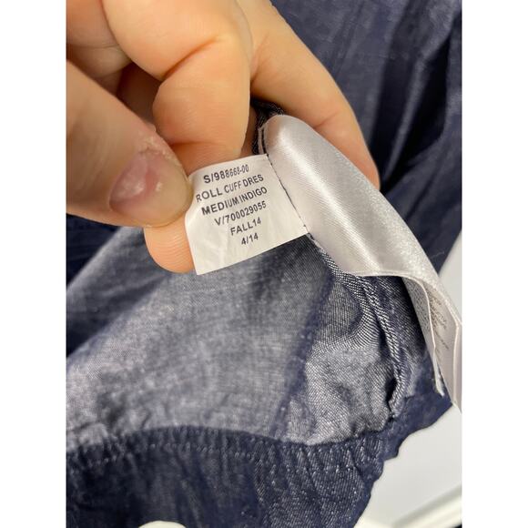 Gap, Size 4 Tall, Indigo Chambray Denim Shift Dress, Midi, Lightweight, preppy - Picture 6 of 8